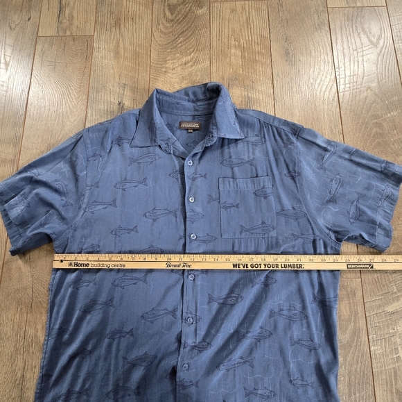 Denver Hayes Men's Classic Blue Casual Xl Shirt  Fish Theme, Fathers Day Gift! - Picture 4 of 8